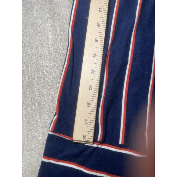 Ultra Flirt Pants Women's Medium Navy Striped Wide Leg Pants - Picture 12 of 16